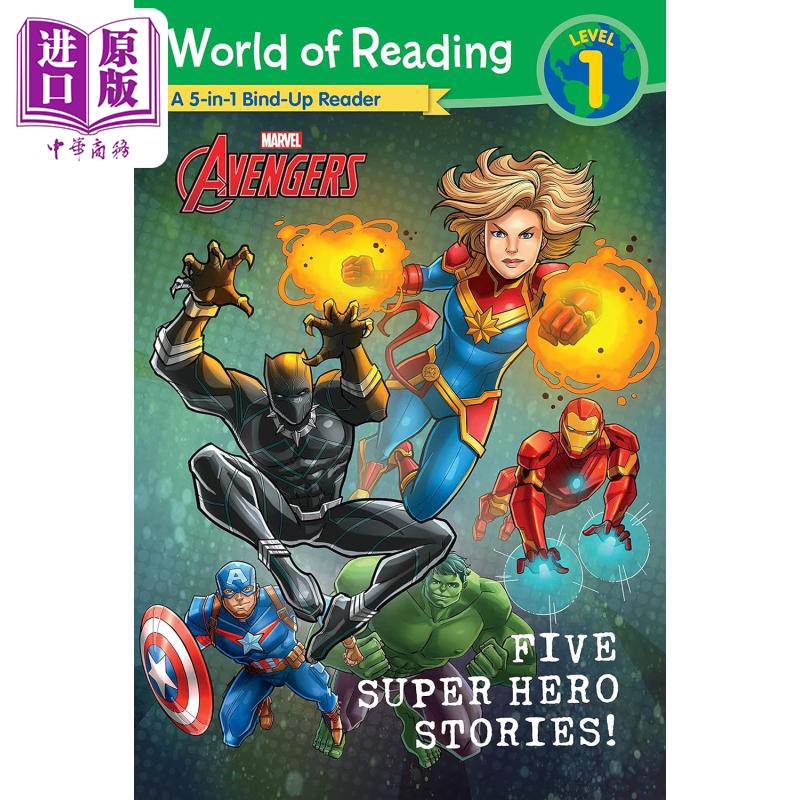 迪士尼阅读世界 5个超级英雄 World Of Reading Five Super Hero Stories 英文原版 儿童绘本故事书 进口儿童读物【中商原版?