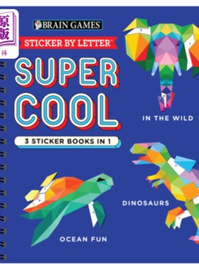 海外直订Brain Games - Sticker by Letter: Super Cool - 3 Sticker Books in 1 (30 Images to 大脑游戏-信贴- 3