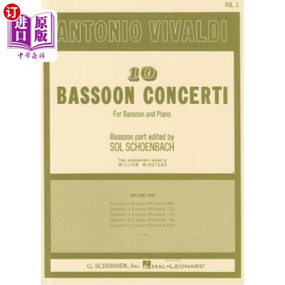 海外直订10 Bassoon Concertos - Volume 1 10巴松管协奏曲-第1卷