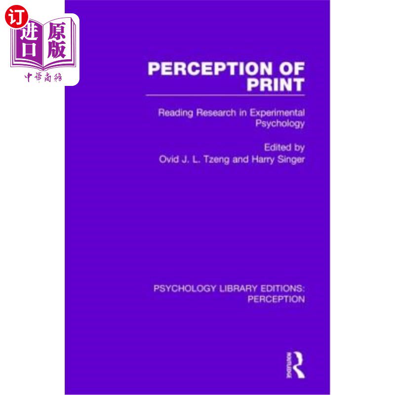 海外直订Perception of Print: Reading Research in Experimental Psychology 印刷知觉:实验心理学中的阅读研究