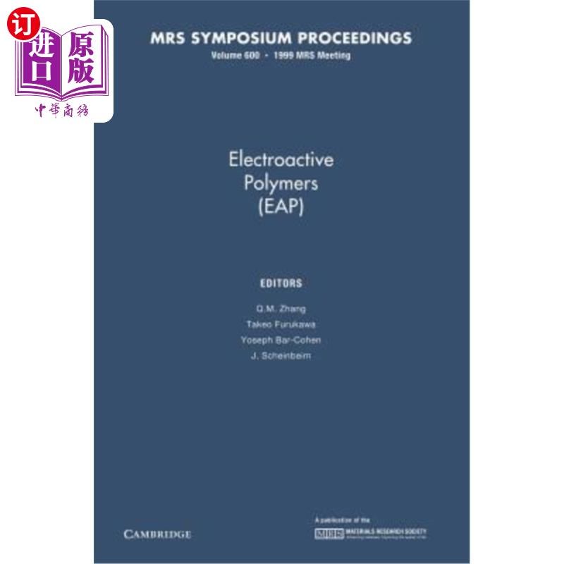 海外直订Electroactive Polymers (Eap): Volume 600 电活性聚合物(EAP):第600卷