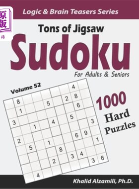 海外直订Tons of Jigsaw Sudoku for Adults & Seniors: 1000 Hard Puzzles