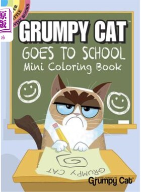 海外直订Grumpy Cat Goes to School Mini Coloring Book 脾气暴躁的猫上学迷你彩色书