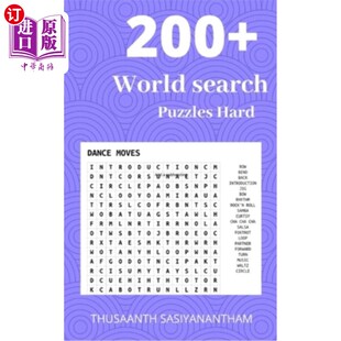 海外直订200+ Difficult World search Puzzles Hard: World search puzzle book for Kids & ad 200+困难的世界搜索拼图困难