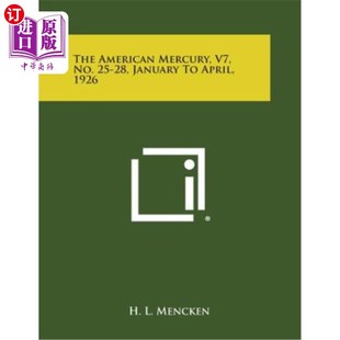 1926年1月至4月 编号25 American Mercury April No. 美国水星 海外直订The 1926 January
