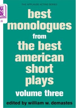 海外直订Best Monologues from the Best American Short Plays 美国最佳短剧中的最佳独白