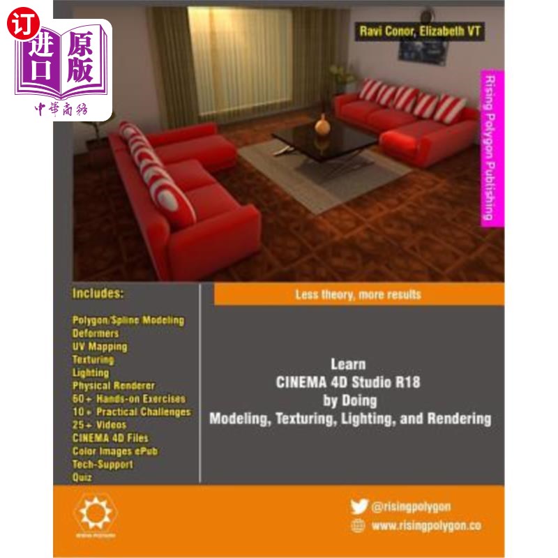 海外直订Learn Cinema 4D Studio R18 by Doing: Modeling, Texturing, Lighting, and Renderin 通过以下操作学习Ci