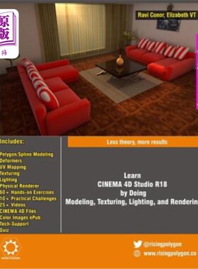 海外直订Learn Cinema 4D Studio R18 by Doing: Modeling, Texturing, Lighting, and Renderin 通过以下操作学习Ci