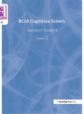 海外直订Bcos Cognitive Screen: Examiner's Booklet B (Pack of 15) Bcos认知测验:试卷B(每盒15份)