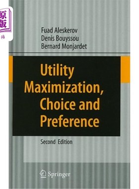 海外直订Utility Maximization, Choice and Preference 效用最大化、选择与偏好