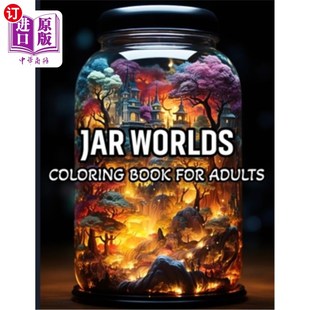 Colored Worlds Adults 海外直订Jar Pages Flo Book Beautiful Coloring Jar世界成人着色书：成人彩 For Featuring Adult