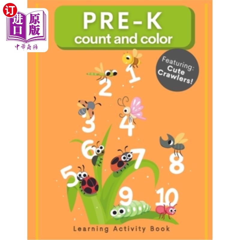 海外直订Pre-K Count and Color: Learning Numbers 1-10 学前计数和颜色:学习数字1-10