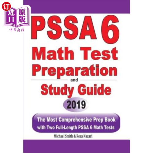 海外直订PSSA 6 Math Test Preparation and Study Guide: The Most Comprehensive Prep Book w PSSA 6数学考试