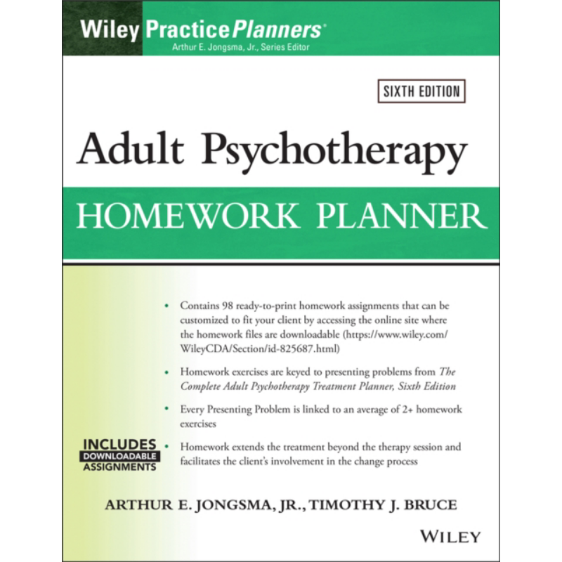 成人心理治疗家庭作业规划师 第6版 Adult Psychotherapy Homework Planner 英文原版 Arthur Jongsma【中商原版】
