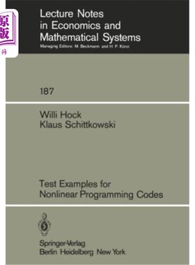 海外直订Test Examples for Nonlinear Programming Codes 非线性规划码的测试实例