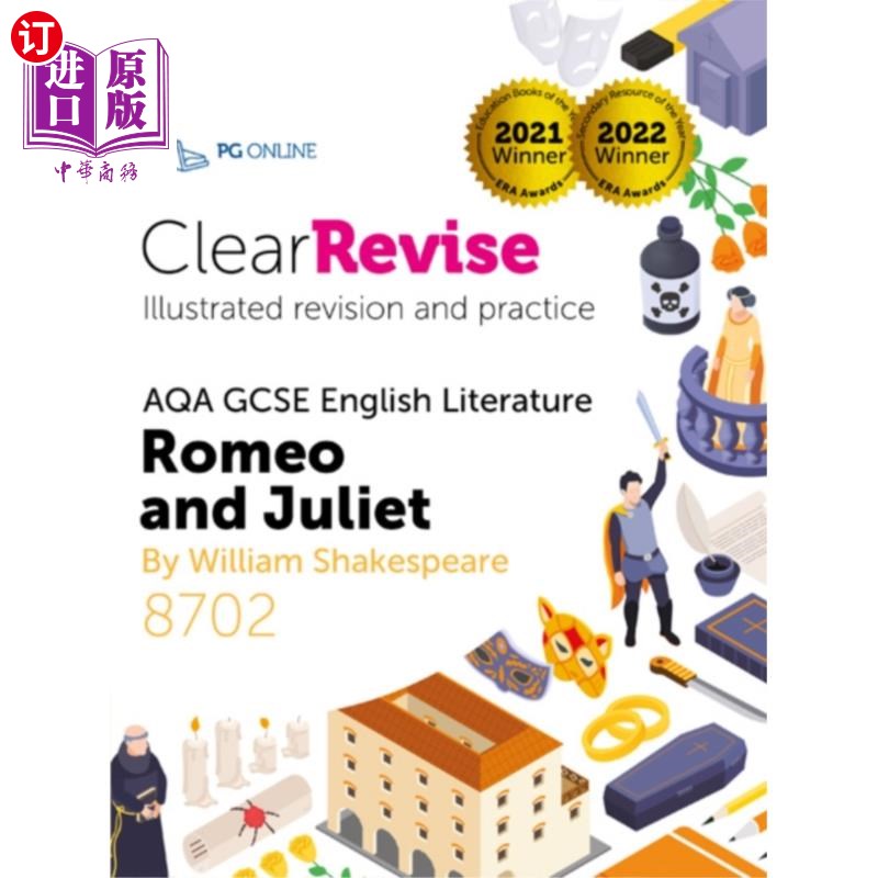 海外直订ClearRevise AQA GCSE English Literature: Shakesp... 英国文学:莎士比亚，罗密欧与朱丽叶