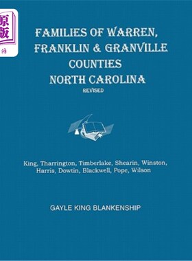 海外直订Families of Warren, Franklin & Granville Counties, North Carolina. Revised. Fami 北卡罗来纳州富兰克林和格兰