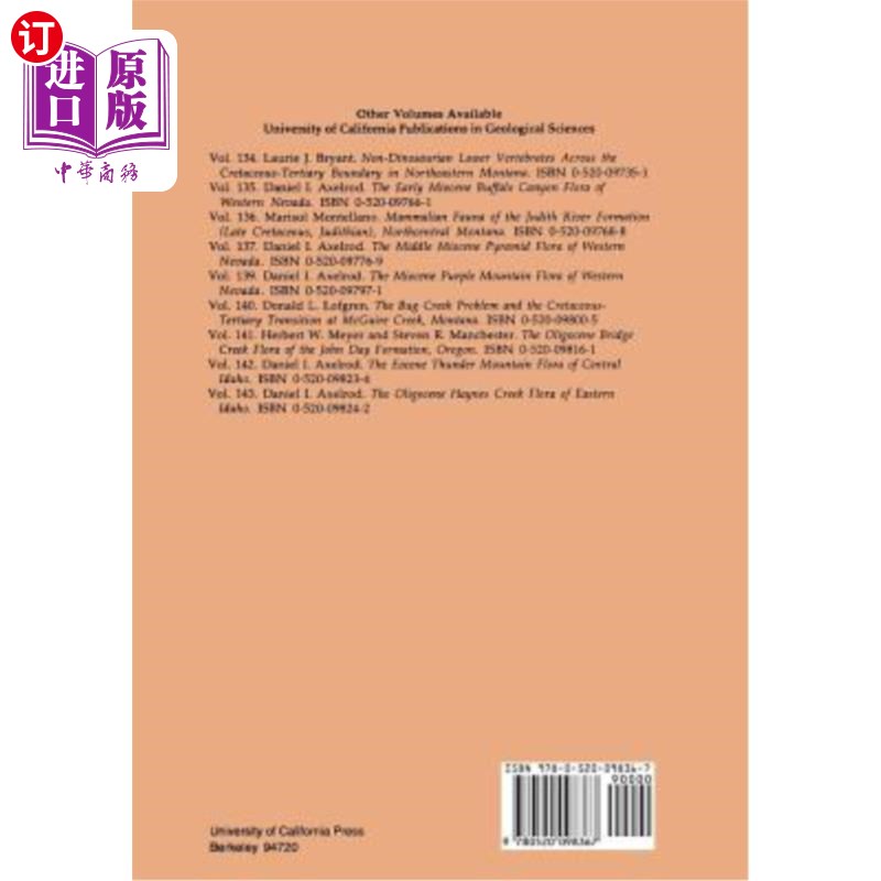 海外直订Biostratigraphy and Vertebrate Paleontology of the San Timoteo Badlands, Souther 南加州圣蒂莫托荒地的生物地