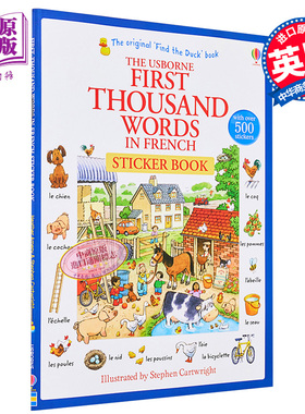 看图识1000法语单词 附贴画 贴纸版 英法双语 First Thousand Words in French Sticker Book Heather Amery【中商原版】