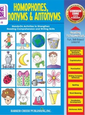 海外直订Reading Fundamentals - Homophones, Synonyms & Antonyms: Learn about Homophones,  阅读基础-同音词、同义词和