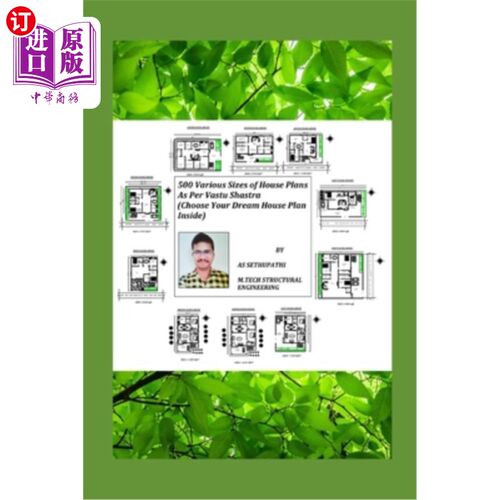 海外直订500 Various Sizes of House Plans As Per Vastu Shastra: (Choose Your Dream House  根据Vastu Sh