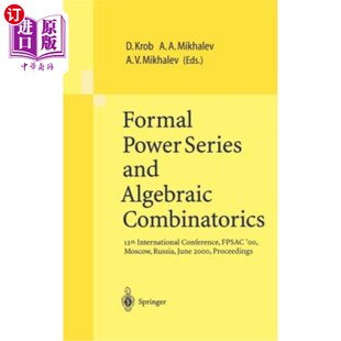 海外直订Formal Power Series and Algebraic Combinatorics: 12th International Conference,  形式幂级数和代数组合数学：