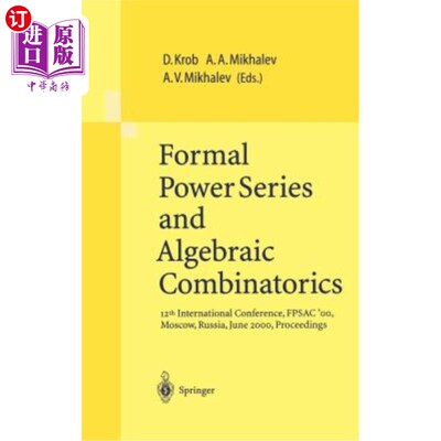 海外直订Formal Power Series and Algebraic Combinatorics: 12th International Conference,  形式幂级数和代数组合数学：