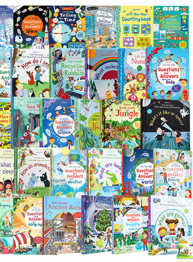 Usborne 尤斯伯恩翻翻学 儿童纸板书系列合集 Lift-the-Flap Very First Questions and Answers 翻翻书绘本英文原版【中商原版?
