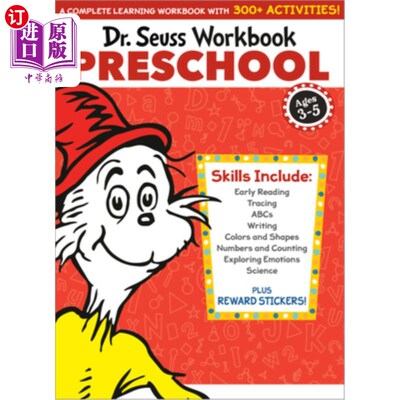 海外直订Dr. Seuss Workbook: Preschool: 300+ Fun Activities with Stickers and More! (Alph 苏斯博士练习册:300+有趣的