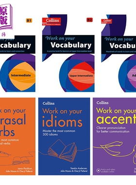 英文原版柯林斯攻破系列 Collins Work on your 词汇Vocabulary 短语动词Phrasal Verbs 惯用语Idioms 发音Accent【中商原版】