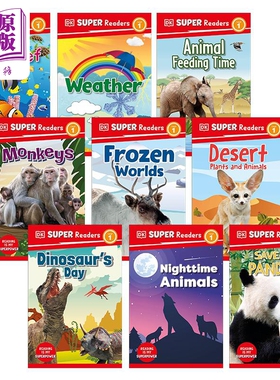 DK超阅小读者1级9册 英文原版分级科普读物 DK Super Readers Level 1 Pandas Monkeys Dinosaurs Weather Animal【中商原版?