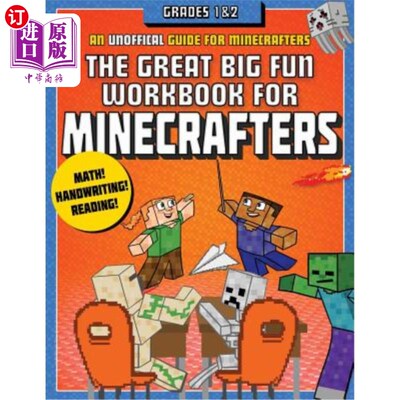 海外直订The Great Big Fun Workbook for Minecrafters: Grades 1 & 2: An Unofficial Workboo 伟大有趣的矿工工作手册：1