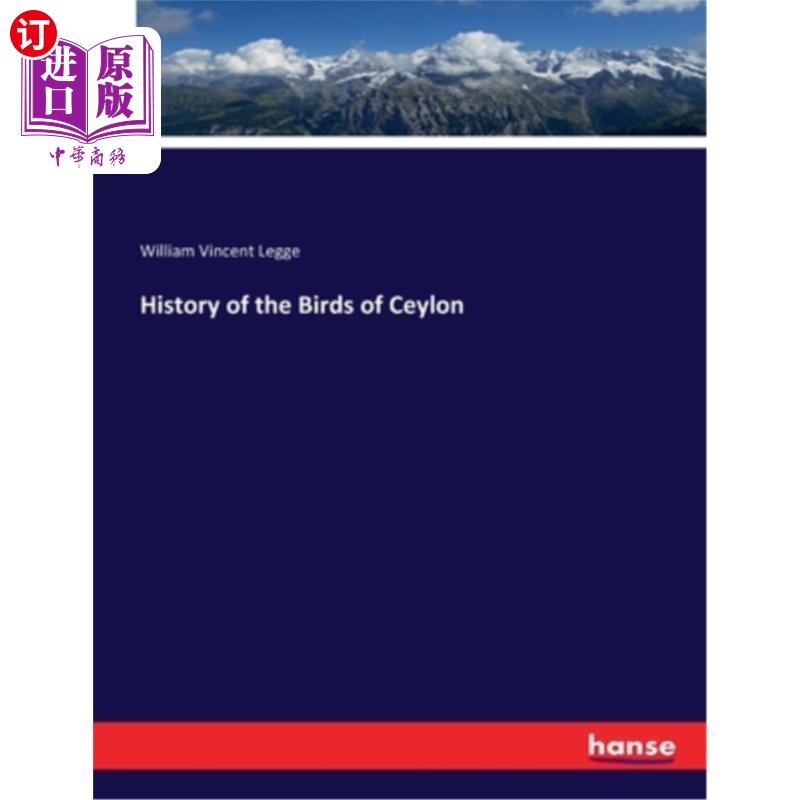 海外直订History of the Birds of Ceylon 锡兰鸟类的历史
