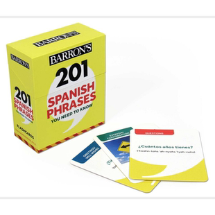 预售 Barrons巴朗外语指南 201 Spanish Phrases You Need to Know Flashcards 201个需知西班牙语短语卡片 英文原版【中商原版】