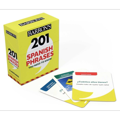 预售 Barrons巴朗外语指南 201 Spanish Phrases You Need to Know Flashcards 201个需知西班牙语短语卡片 英文原版【中商原版】