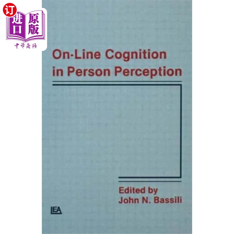 海外直订On-line Cognition in Person Perception 人感知中的在线认知