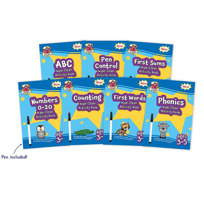 英国原版CGP教辅 New Phonics Wipe Clean Activity Book 儿童英语自然拼读活动手册 3-5岁 附可擦式笔 英文原版【中商原版】