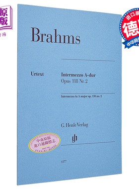 预售 亨乐原版 勃拉姆斯 A大调间奏曲 钢琴独奏 Brahms Johannes Intermezzo in A major 进口艺术【中商原版】