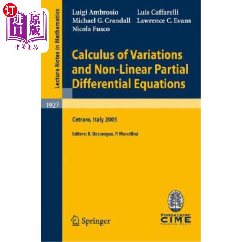 海外直订Calculus of Variations and Nonlinear Partial Differential Equations: Lectures Gi 变分法与非线性偏微分方程：