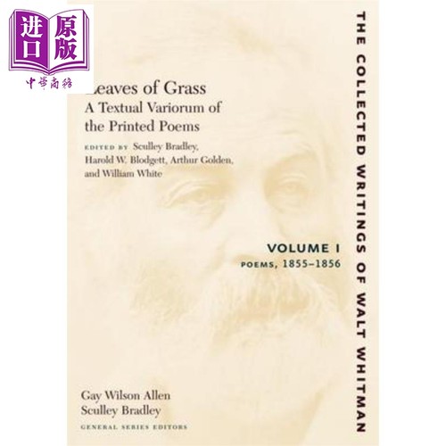 现货 草叶集：印刷诗歌的文本变体1 英文原版 Leaves of Grass Vol 1 Poems: 1855-1856 Walt Whitman【中商原版】