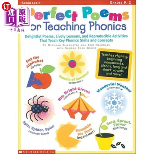 海外直订Perfect Poems for Teaching Phonics: Delightful Poems, Lively Lessons, and Reprod 完美的语音教学诗：愉快的诗
