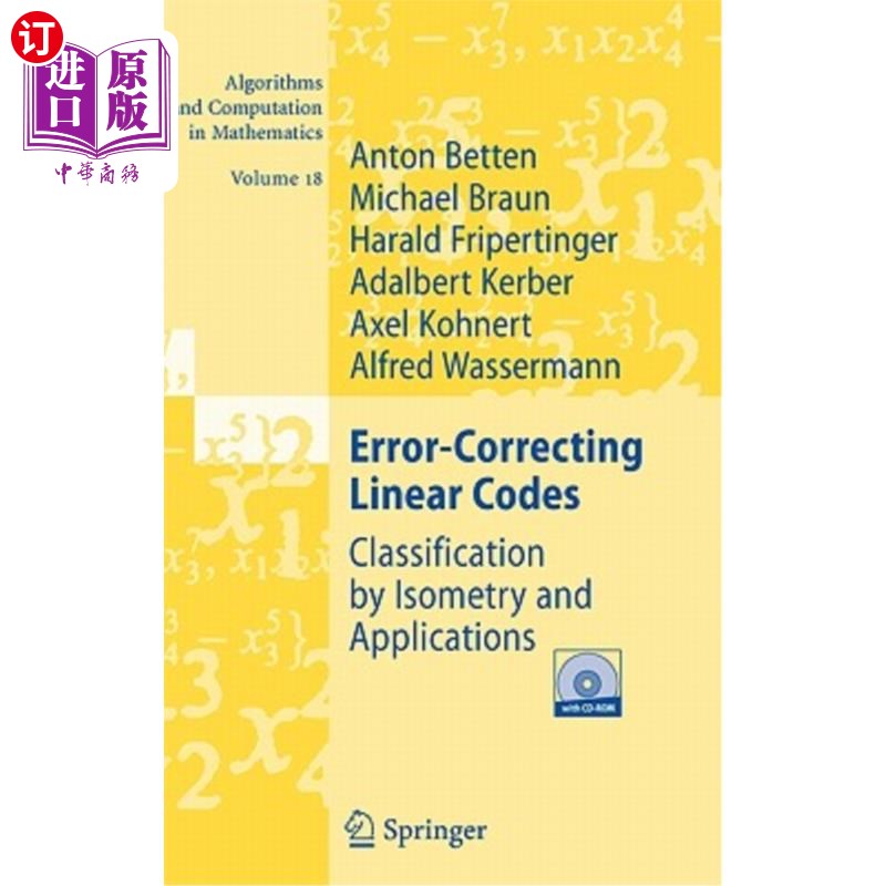 海外直订Error-Correcting Linear Codes: Classification by Isometry and Applications 纠错线性码的等距分类及其应用