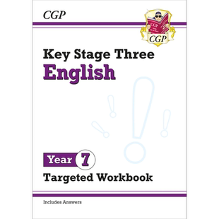 英国原版CGP教辅 新 KS3 英语 7 年级针对性练习册 附答案New KS3 English Year 7 Targeted Workbook with answers【中商原?