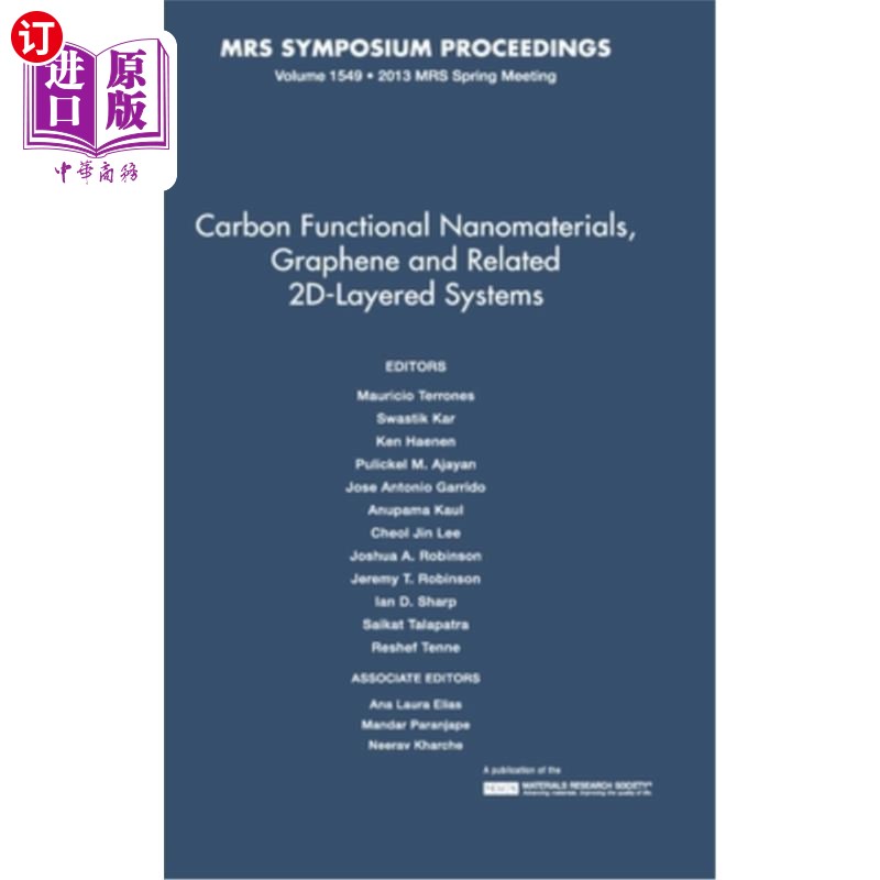 海外直订Carbon Functional Nanomaterials, Graphene and Related 2d-Layered Systems: Volume 碳功能纳米材料、石墨烯和相