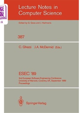 海外直订Esec '89: 2nd European Software Engineering Conference, University of Warwick, C Esec '89:第