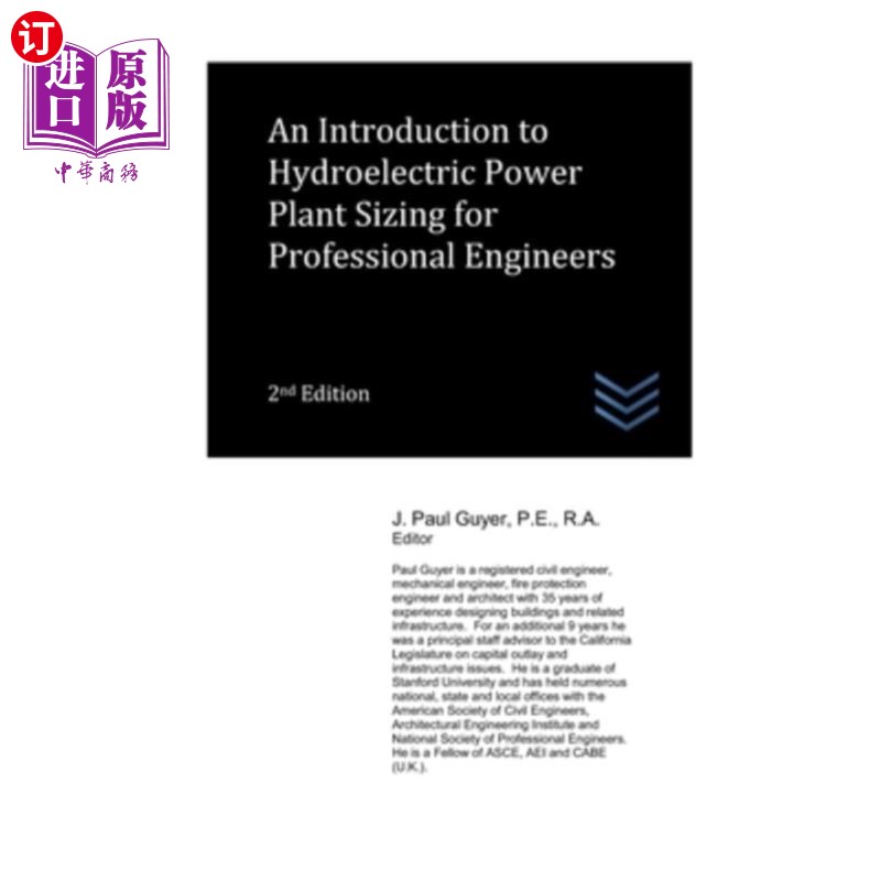 海外直订An Introduction to Hydroelectric Power Plant Sizing for Professional Engineers 专业工程师水力发电厂规模介绍