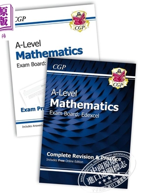 预售 英国CGP原版 Complete Revision and Exam Practice A-Level爱德思 数学备考套装两册 16-17【中商原版】