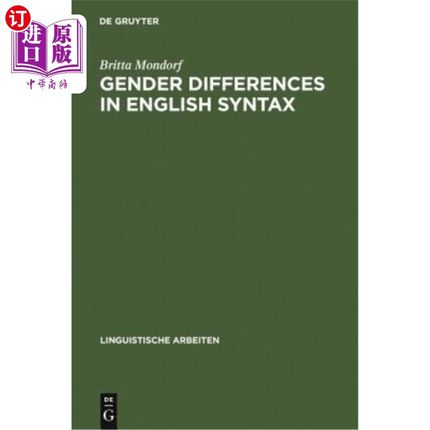 海外直订Gender Differences in English Syntax 英语句法中的性别差异