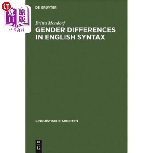 海外直订Gender Differences in English Syntax 英语句法中的性别差异