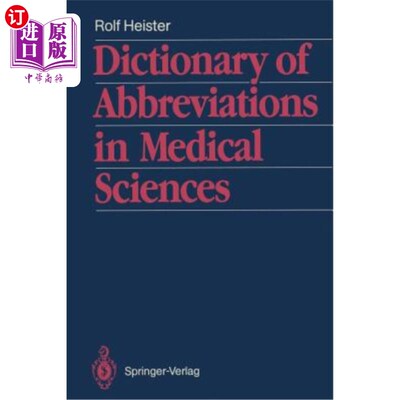 海外直订医药图书Dictionary of Abbreviations in Medical Sciences: With a List of the Most Importa 医学缩略语词典：列